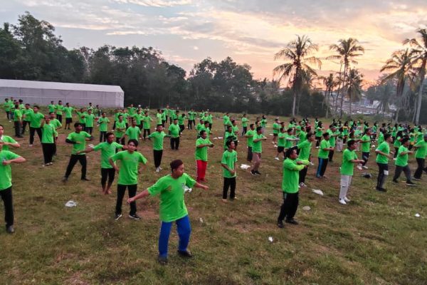 Ratusan Peserta PKPB PKB Ikuti Senam Pagi di Lampung Timur
